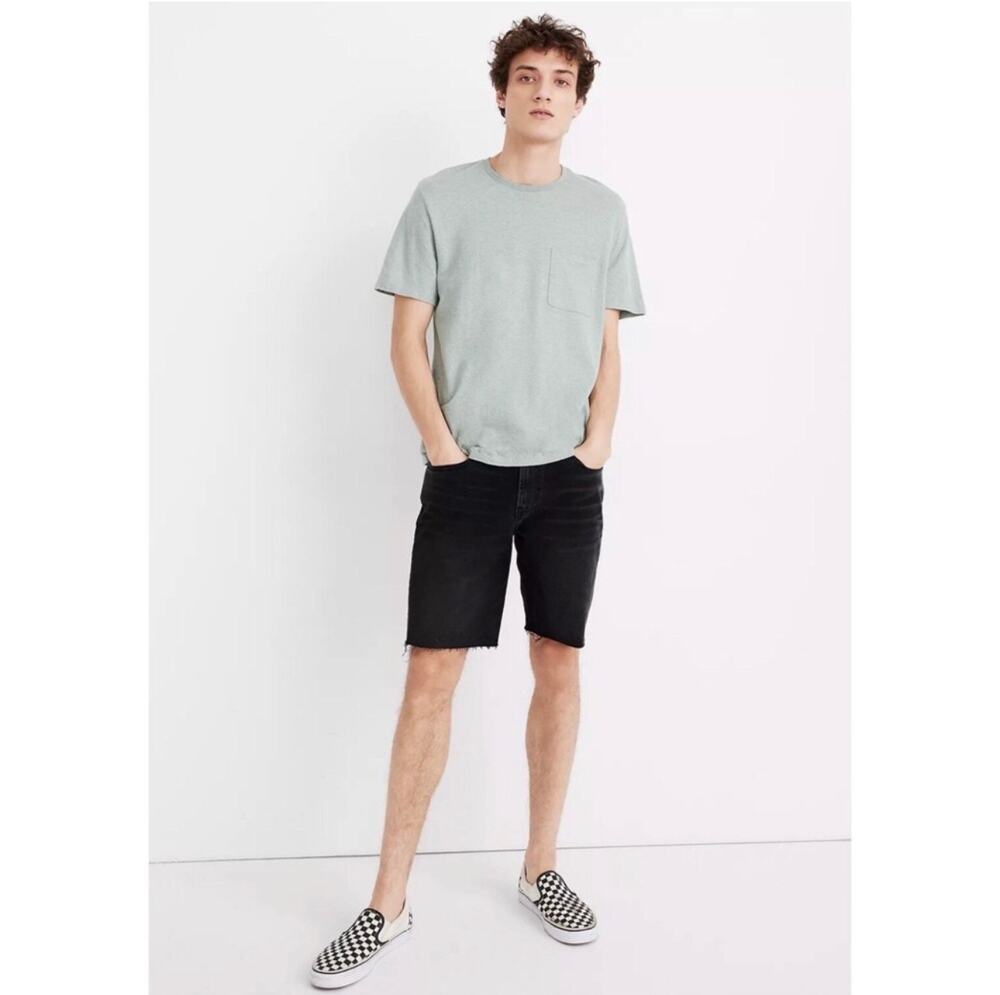 Madewell Shorts Mens 29 Black 9" Denim Shorts Sorrento Wash Cut Off Bermuda Jort